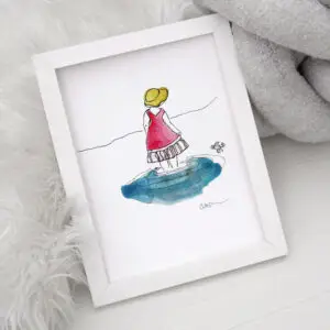 aquarelle enfant mer