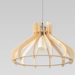 lampe suspendue en bois