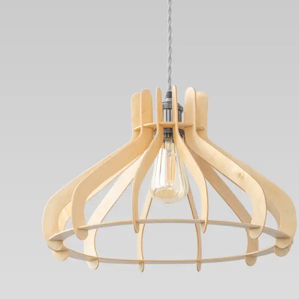 lampe suspendue en bois