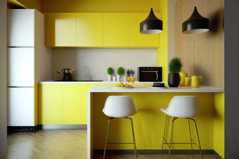 Le jaune pour décorer la cuisine