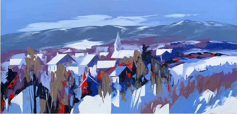 Tableau de christian bergeron , Nuances d’hiver, 30 X 60